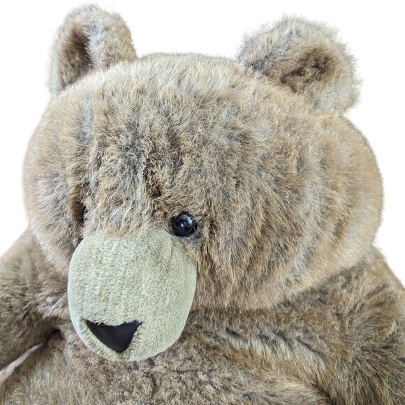 Vintage Dan-Dee Jumbo Brown Teddy Bear Plush 26" Huge Leather Nose Lovey VTG - Picture 5 of 10